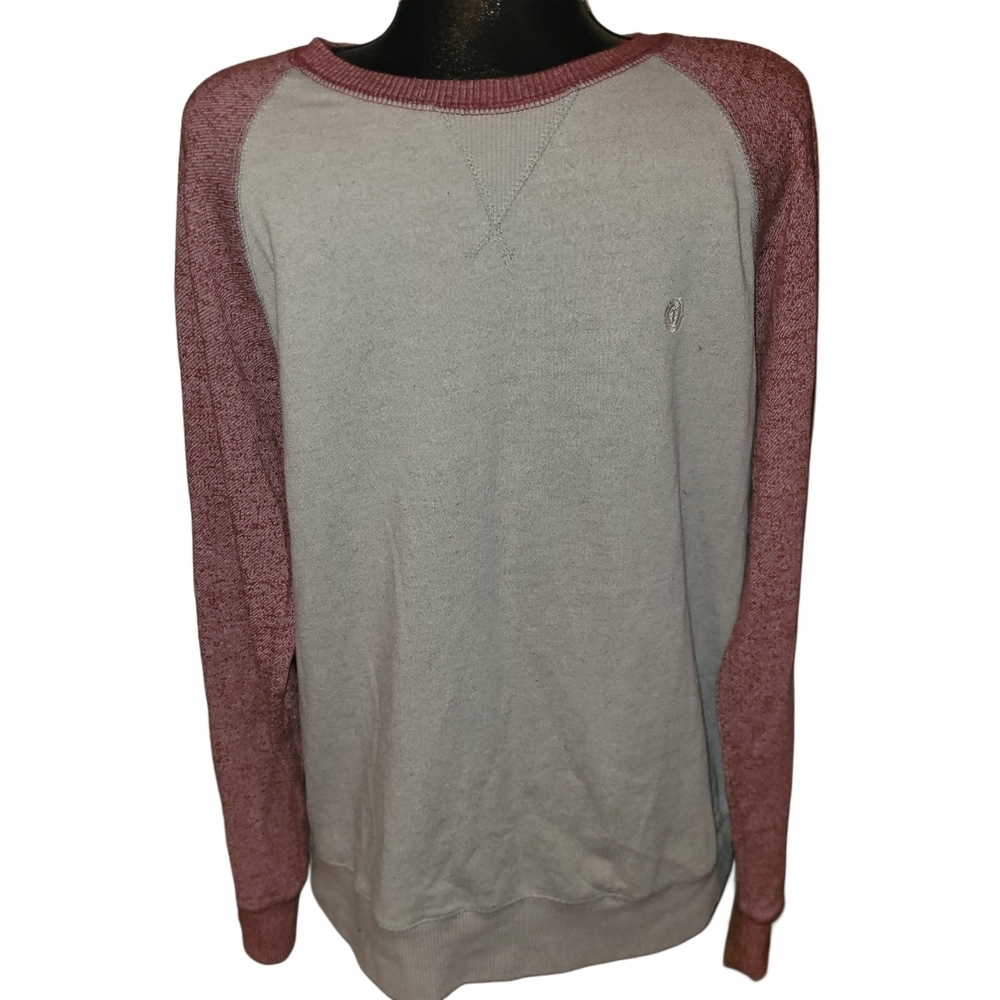 Element Gray and Burgundy Raglan Sweatshirt L
